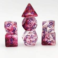 7 Peças Conjunto de Dados Poliédricos Azul Clássico, Dados para Jogos de Interpretação de Papéis, Presente de Halloween/Páscoa/Natal, Essencial para Camping - Roxo - Visão 9