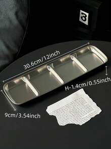 1/2/3/4 Compartment Stainless Steel Sauce Dish, Reusable Condiment Tray Suitable For Korean BBQ, Hot Pot, Sushi, Ketchup, Appetizers, Home And Restaurant Kitchen - Silver - View 13