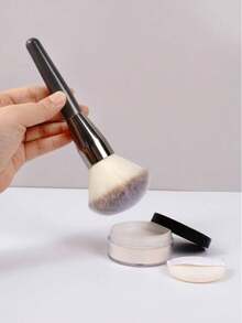 Brocha de polvos extra grande de alta calidad, brocha de maquillaje facial suave y esponjosa de uso múltiple, brocha de maquillaje dedicada para aplicar polvos - Gris Oscuro - Ver 2