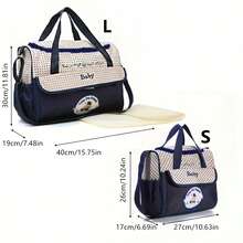 Tas Bahu Multifungsi Modis Ukuran Besar/Kecil untuk Ibu; Tas Ibu Ringan dan Portabel untuk Jalan-jalan dan Bepergian; Tas Popok Diagonal Multi-Kompartemen Motif Beruang Lucu - Navy Blue - View 4