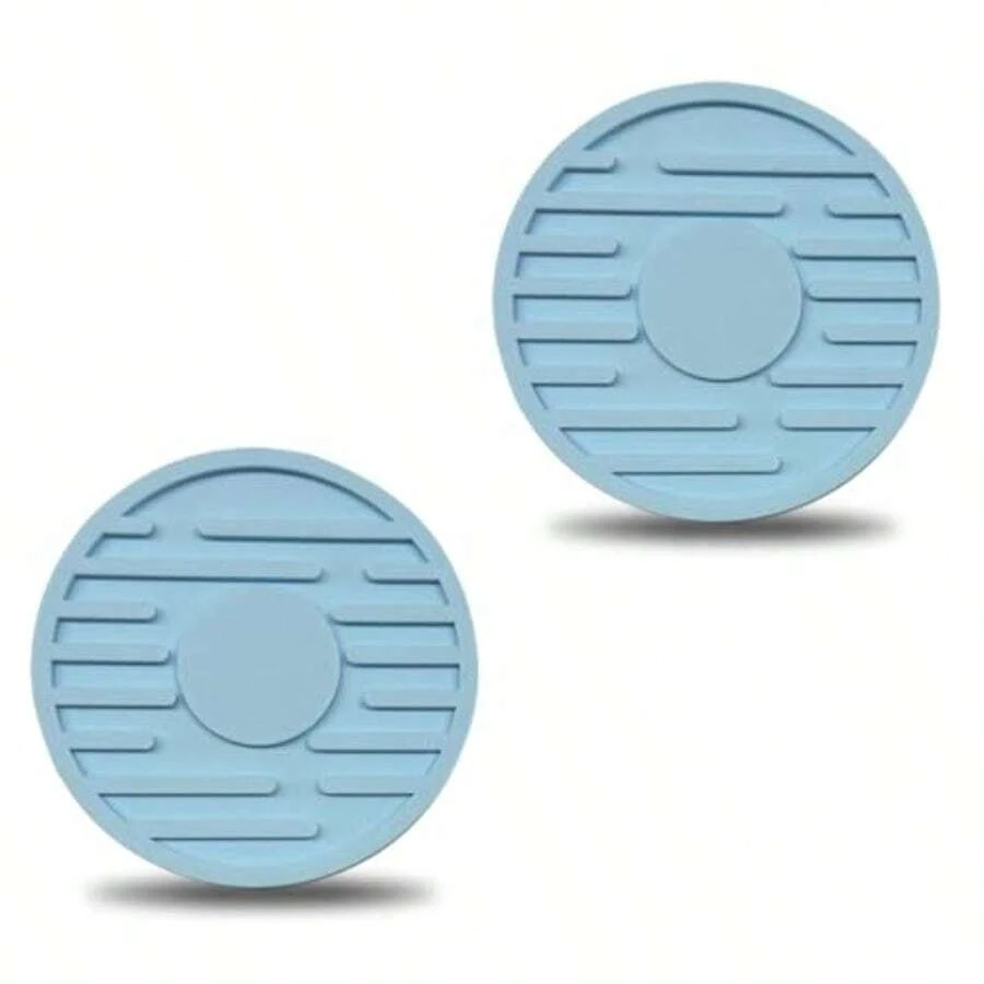 Car Cup Holder Coasters For Interior Decoration PVC Material Blue Color Non-Slip And Shockproof 2.75-Inch Universal Fit Embedded Design - -Màu xanh da trời- - Xem 1
