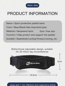 1pc Adjustable Patellar Tendon Knee Strap, Suitable For Running, Hiking, Basketball, Fitness And Other Sports - Multicolor - View 4