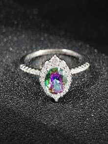 1 chiếc nhẫn nữ thời trang, sang trọng, đính đá Cubic Zirconia F269 - f269 - Xem 11