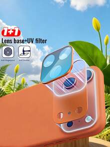New UV Magnetic Filter + Magnetic Armor Base Smartphone Filter For IPhone 17 Pro Max/17 Pro, Photography Neutral Density Filter, Daily Protection + High-Definition Image Quality, Lens Anti-Scratch Anti-Drop, Clean And Transparent Shots, Magnetic Technology - Slouchy Man's Blessing, No Glue No Sticking | One Attach Instantly Stable | Precise Alignment, No Complex Installation, Just Attach And It's Fixed, No Trace When Removed, Reusable, Comes With Carrying Case For Convenient Everyday Use - Orange - View 11