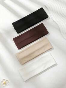 1/4pcs Set Simple Solid Color Sports Headband, Casual Versatile Hair Accessories For Women In Autumn/Winter, Elegant Scarf Headwrap Soft Headband Summer Outfits,Festival,Party - Multicolor - View 8