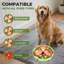 Elevated Slow Feeder Bowl For Cats And Dogs - Raised Puzzle Food Dish With Non-Slip Stand Anti-Choke Maze Design For Fast Eaters Indoor Pets - Improves Digestion For Kittens Puppies Green - 綠色 - 查看 6