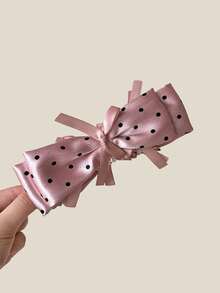 1 chiếc kẹp tóc hình quả chuối lớn hai lớp chấm bi bằng satin Pháp dành cho nữ, thích hợp cho sử dụng hàng ngày, đi nghỉ mát và dự tiệc. - Nhiều màu - Xem 11