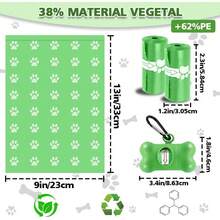 TAIMEI Bolsas para desechos de mascotas, 25 rollos en 375 piezas, Desechable portátil para caminar y viajar al aire libre,bolsa de limpieza montada en el vehículo. (Verde) - Verde - Ver 3