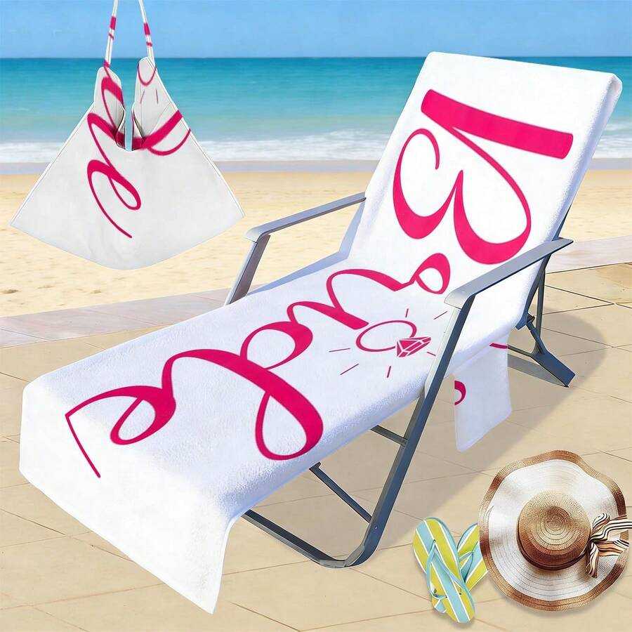 1pc Beach Chair Cover - Lounge Chair Cover - Beach Chair Cover With Pocket Coastal - Bachelorette Beach Towel Bridal Party Bridesmaid Gift, Suitable For Pool, Beach, Camping And Picnic, Beach Towel Lounge Chair Cover | Modern Beach Towel | Durable Beach Mat, Beach Towel - The Scarlet Bride - View 1