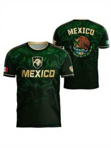 Breathable Summer Football Jersey: Lightweight Mexico Team Design, Vibrant Print, Suitable For Fans And Casual Daily Wear - Green - View 2
