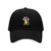 Embroidered Baseball Cap For Men Women Breathable Cotton Adjustable Hat Various Patterns For Casual Daily Outfits - Mushroom - View 1