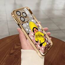スマホケース TPUケース メッキ加工 レンズ保護カバー付き キャラクターイラスト 可愛いデザイン 大人可愛い 女子向け 柔らかTPU 全面保護 耐衝撃 カメラレンズ保護 17pro Max/17pro/17/11/12/13/14/15/15Pro/15PluS/15Pro Max/16/16Pro/16PluS/16Pro Max/MIN/X/XR 対応対応 インスタ映え プレゼント - 银色 - チェックする 2