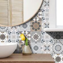 Grey Pattern Tile Decals, Peel And Stick, Waterproof, For Bathroom Kitchen Wall Floor Renovation - A - View 5