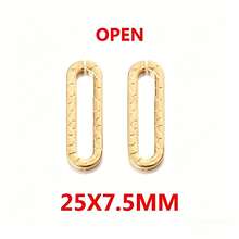 20Pcs Gold & Silver Textured Rectangle Links, 304 Stainless Steel Oval Connector Charms For DIY Bracelet Necklace Jewelry Making Supplies - Connectors - View 14