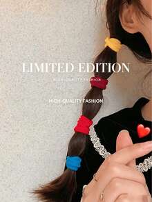 200/100/50/1入 黑色純色 1.57英吋/4cm 彈性髮圈，適合女性與女孩日常配戴，髮帶、緊身褲、馬尾、髮箍、髮飾、彈性髮圈，美妝居家夏季運動髮飾 - 均碼 - 查看 5