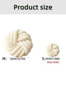 1 chiếc gối trang trí dệt thủ công, gối tròn 3 sợi, chất liệu mềm mại và thoải mái, gối trang trí cho ghế sofa phòng khách, đầu giường phòng ngủ, có kích thước nhỏ, màu trắng sữa. - Màu trắng sữa - Xem 2