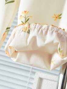 2pcs/Set Young Girl's Fashionable Floral Trim Plaid Vest And Pants Set, Summer - Ginger - View 8