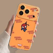 Miniso Marvel Iron Man, Spider-Man, Captain America Personalized Phone Case Compatible With IPhone 17, 17 Pro, Air, 16 Pro Max, 15 Plus, 14, 13, IP17, 15 Pro, 12 Pro, 11, 16 Plus, Anti-Fall, Transparent, Anti-Scratch, Protective Cover, Compatible With Apple - Clear - View 4