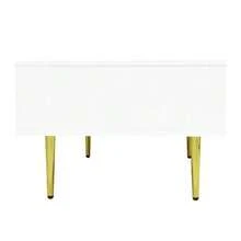 Modern Bright White TV Stand And Coffee Table Set - White - View 8