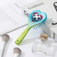 1 lược chải tóc hình trái tim chủ đề bóng đá, lược gỡ rối tay cầm trong suốt chuyển màu, lược massage da đầu dạng đệm khí, lược chải tóc hình trái tim in hình bóng đá chống tĩnh điện dành cho nữ, răng tròn mềm mại không làm trầy xước da đầu, lược massage gỡ rối cầm tay dùng tại nhà, lược đệm khí tay cầm màu xanh lam-xanh lá cây chuyển màu, thiết kế hình trái tim họa tiết bóng đá, làm mềm tóc không gây giật, lược chải tóc cao cấp, lược gỡ rối hình trái tim phong cách thể thao bóng đá, đệm khí bảo vệ da đầu, sử dụng được cả khô và ướt, chống tĩnh điện, lược chăm sóc hàng ngày cầm tay - Nhiều màu - Xem 5