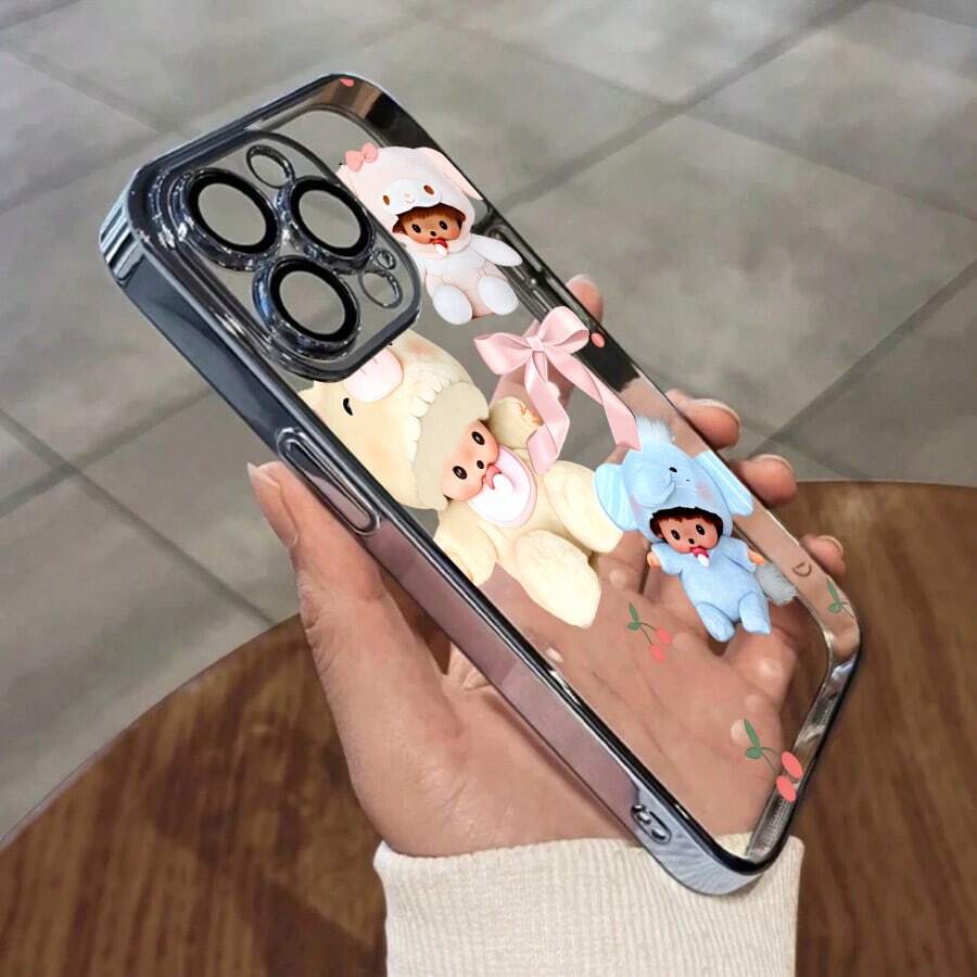 スマホケース TPUケース メッキ加工 レンズ保護カバー付き クリアデザイン 高透過 シンプルおしゃれ 柔らかTPU 全面保護 耐衝撃 傷防止 カメラレンズ保護 レンズ全体保護 17pro Max/17pro/17/11/12/13/14/15/15Pro/15PluS/15Pro Max/16/16Pro/16PluS/16Pro Max/MIN/X/XR 対応対応 インスタ映え 大人上品 プレゼント - 淡蓝色 - チェックする 1