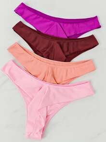 Double Thong Panty Set, Butt-Lifting Comfort, Seamless, Sensual - - 彩色 - 查看 3