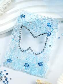 25克/包混合蓝色玻璃珠和水钻，梦幻闪亮的指甲彩绘装饰，适合充满活力的春夏可爱美甲配饰，Y2K浪漫极简海洋风，DIY女性美甲沙龙设计装饰 - 彩色 - 查看 4