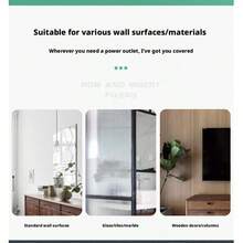 Giá đỡ ổ cắm điện gắn tường, không cần khoan, quản lý dây cáp cho bộ định tuyến, ổ cắm, hộp đựng khăn giấy, giá đỡ ổ cắm điện đa chức năng. - trắng - Xem 4