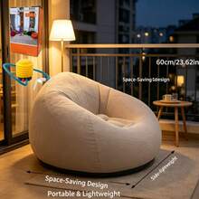 Inflatable Bean Bag Chair, Portable Indoor & Outdoor Lazy Sofa,Ultra-Soft Inflatable Lazy Sofa, Foldable Bean Bag For Relaxation, Camping & Home Use - Nhiều màu - Xem 4