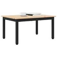 vidaXL Table basse Naturel 70 x 50 x 36 cm Bois de pin massif - Tabac - Voir 4