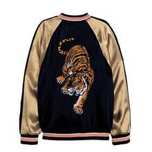 1pc Large Fierce Tiger Embroidered Patch, Vintage Motorcycle Style Applique, Jacket DIY Decoration Accessory - Embroidered Appliqué - View 6
