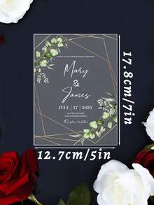 定制亚克力婚礼邀请函：花卉图案婚礼邀请卡、亚克力婚礼邀请函、托斯卡纳风格婚礼邀请函、磨砂婚礼邀请函、星光爆炸亚克力婚礼邀请函：优雅简约设计。情人节礼物，亚克力婚礼邀请函：定制优雅派对邀请函、透明亚克力婚礼邀请卡、定制生日派对邀请函、可定制新娘送礼会/花园婚礼邀请函。毕业派对邀请函 - 彩色 - 查看 11
