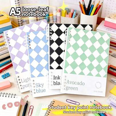A5 Refillable Notebook, Thick Paper For Students, Detachable Ring Binder Notebook, Learning Stationery Gift, Graduation/Back To School/Christmas/Valentine's Day/Thanksgiving/Children's Day Gift