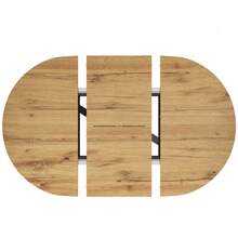 Round Extendable Table With Marble Look - 100 Cm (Extends To 140 Cm) X 75.5 Cm High - With Sturdy Black X-Shaped Metal Frame - Ideal As A Kitchen Table Or Breakfast Table - Natural Color - View 10