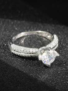 MOONSO 1 pieza Nuevo anillo de compromiso y boda de mujer con diseño exquisito y circonita cúbica incrustada R4417 - r4417 - Ver 11