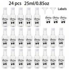 24入/5入 25ml/50ml 迷你塑膠瓶,透明迷你飲料瓶,迷你酒瓶,適合徒步、露營旅行和森林度假,配有黑白塑膠瓶蓋,夏季徒步、露營必備,戶外用品,派對禮物 - 透明h18 - 查看 11