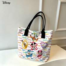 Túi xách tay và đeo vai đựng laptop hình chuột Mickey và những người bạn của Disney, túi đeo vai in hình nhân vật dễ thương, thích hợp sử dụng hàng ngày. - Hồng - Xem 3