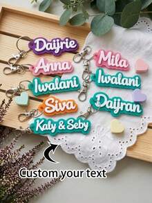 Customized Name Acrylic Keychain, Personalized Acrylic Backpack Tag, Lunch Box ID, Diaper Bag Charm, Vintage Font, Durable Creative Gift - C-fish Mouth Name Keychain - View 7