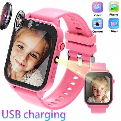 ERUN Đồng hồ thông minh cho trẻ em với pin dung lượng lớn 300mAh, màn hình cảm ứng 1.83 inch, độ phân giải 240*284, tích hợp chức năng theo dõi giấc ngủ, báo thức, camera, album ảnh, trò chơi, lịch, đếm bước chân, đếm ngược, máy tính, đồng hồ bấm giờ, đèn pin và menu đa ngôn ngữ, món quà tuyệt vời dành cho trẻ em.