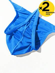 2pcs Solid Thong Sexy Underwear Men's SexyThong Sexy Underwear  Sexy G-String Ribbed Casual Thong Underwear    Suitable For Outdoor Sports & Casual Wear Men's Casual Underwear For Everyday Wear, Lightweight And Comfortable Briefs, A Great Gift For Him. - Ngẫu nhiên 2 - Xem 9