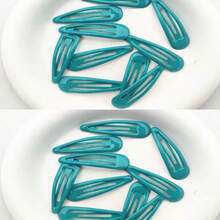 2026 Newest Most Popular Color Teal Teardrop BB Clips 12-Pack, Perfect For Styling And Holding Hair, Ideal For Daily Use Or Creating Perfect Hairstyles For Parties And Dances, Claw Clips - Blue-green - View 7