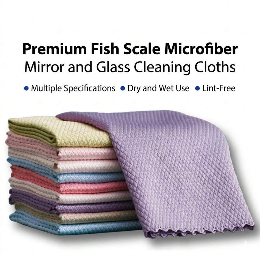 Thickened Magic Cleaning Cloth, Reusable Microfiber Streak-Free Glass Cleaning Rag For Kitchen, Windows, Mirrors & Cars, No Watermark Absorbent Towel
