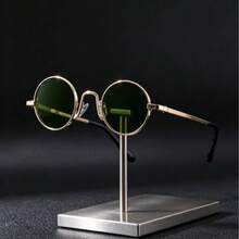 Gafas de moda con montura pequeña y retro, gafas de moda redondas de estilo hip hop unisex, vintage para todas las estaciones - Multicolor - Ver 5