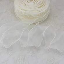 1 Roll, 2.36 Inch X 180 Inch White Sheer Organza Ribbon With Wire, Transparent Mesh Satin Ribbon, Sheer Chiffon Narrow Ribbon, Suitable For Sewing, Gift Wrapping, Crafts, Wedding Bouquets, Invitations, Decorations - View 16