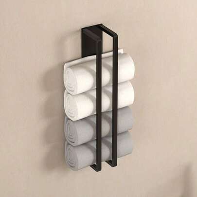 Wall-Mounted Racks: Bathroom Towel Rack, Restroom Bath Towel Holder, Kitchen Storage Shelf, Corner Gap Organizer