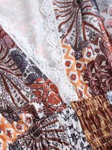 Weeklong Vestido de mujer talla grande con cuello en V profundo y estampado aleatorio - Multicolor 6 - Ver 3