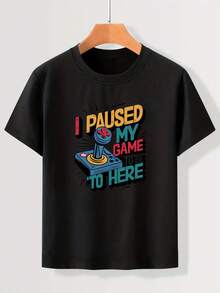 Game Cotton T-Shirt For Teenagers - Black - View 1