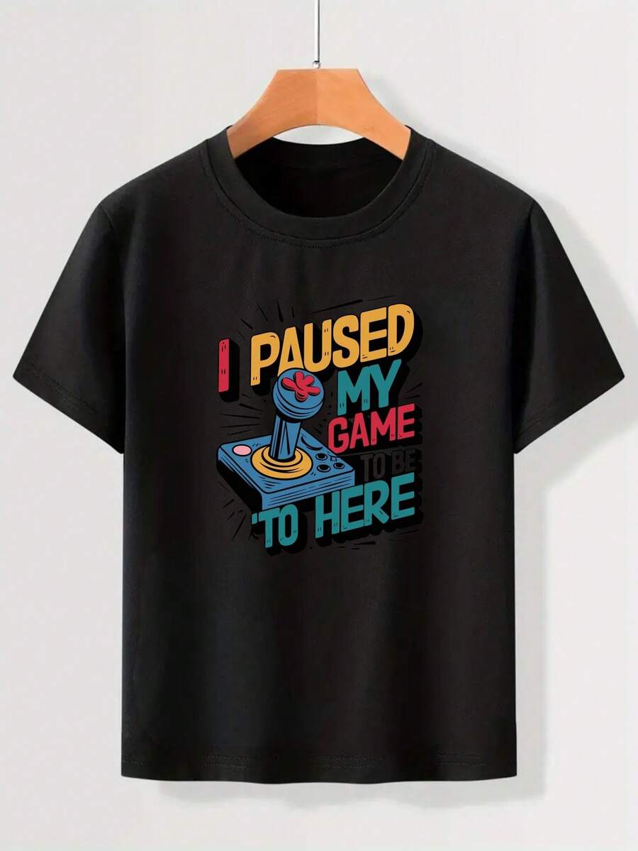 Game Cotton T-Shirt For Teenagers - Black - View 1