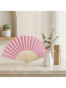 1pc Pink Hand Fan, Lightweight Blank Fan, Suitable For Wedding Favors, Bridal Shower, Summer Party, DIY Decoration, Beach Events And Keeping Guests Cool - Multiple Styles - View 10