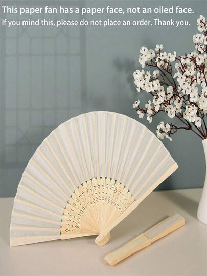 1pc Classic White Bamboo Folding Hand Fan, Elegant Paper Fan With Carved Handle, Portable Handheld Fan, Suitable For Weddings, Parties, Festivals, Summer Home Decor, Living Room And Bedroom Decor, Exquisite Gift.,Mother's Day Gift,Bedroom Decor,Garden,Kitchen Decor,Summer,Beach,Travel Essentials,Room Decor,Squishy,Graduation,Outdoor,Garden,Travel Essentials,Portable Essentials,Beach Essentials,Graduation Season,Commencement,Graduation Ceremony,Graduation Gift,Graduation Present,Graduation Gift,Graduation Present,Congrats Grad,Congratulations Graduate,Valedictorian,Finish School,Graduation Party,Outdoor Essentials,Travel Portable,Hiking Essentials,Camping Essentials,Portable Tools,Summer Essentials ,Summer Portable